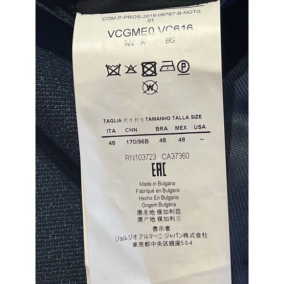 New Armani Collection 38R Sapphire Cobalt Royal Blue Metallic Blazer Suit Jacket - Picture 11 of 12